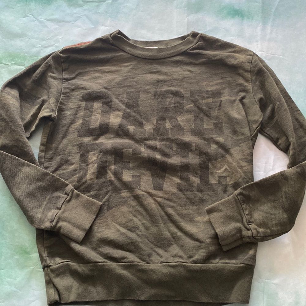 Boys camouflage “dare Devil” sweatshirt